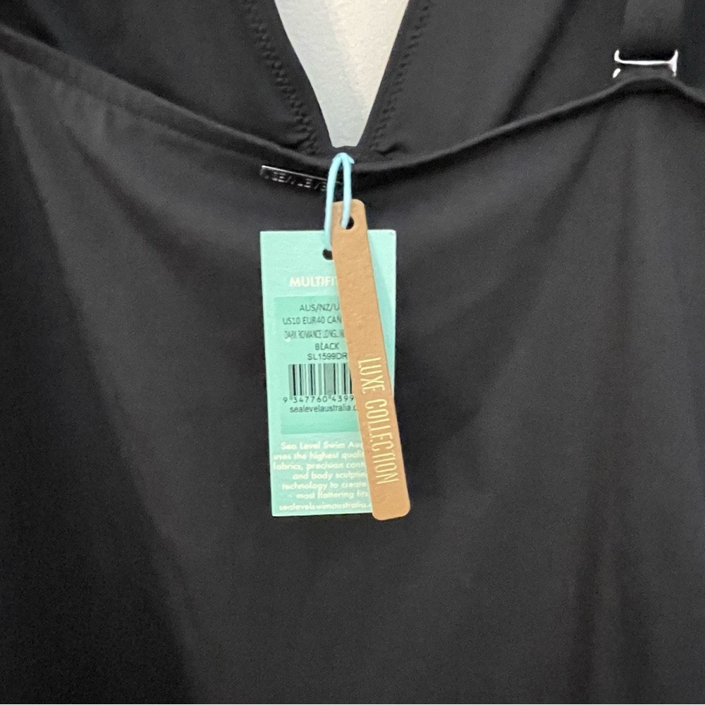Sea Level Australia Swimsuit Sz 10 Longline Black One Piece Dark Romance NWT - Picture 7 of 11